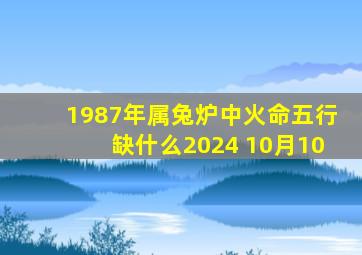 1987年属兔炉中火命五行缺什么2024 10月10